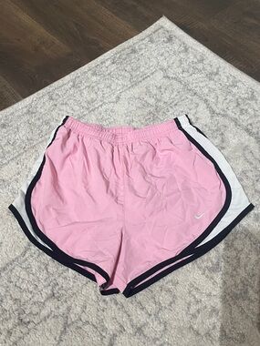 Nike Tempo Pink Athletic Shorts with Black and White Trim
